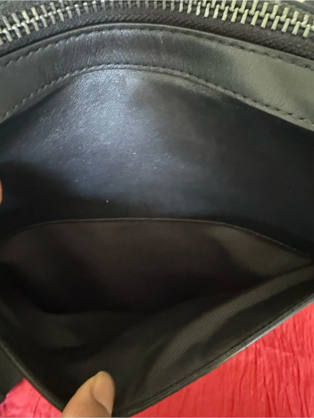 Coach Black Embossed Signature Leather Messenger Bag